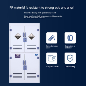 خزانة تخزين المواد الكيميائية قابلة للقفل مصنوعة من البولي بروبيلين للاستخدام المخبري - Product Image 4