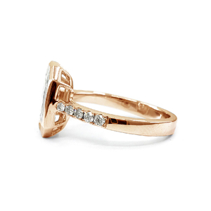 Sur mesure nouveau Style meilleure qualité platine 950 or rose diamant naturel octogone mince cluster anneaux pour femme - Product Image 4