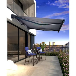 Auvent en aluminium pour terrasse extérieure, jardin, <span class=keywords><strong>véranda</strong></span>, auvent cassette haut de gamme avec protection UV rétractable et imperméable - Product Image 4