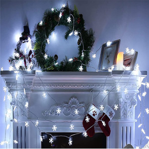 Fiocco di neve LED String Lights Fairy Lights Festoon Led Light ghirlanda a batteria decorazioni natalizie di capodanno - Product Image 2