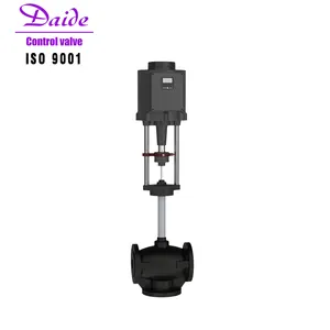 DLC-B 2 Inch A216 WCB 220VAC 0-10V Digital Smart Straight Stroke Actuator 3-way Diverting Hot oil control valve