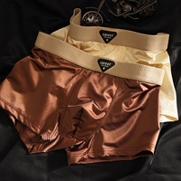 Caleçon taille moyenne en satin glacé et confortable pour hommes, génération cool, sous-vêtements tricotés pour garçons