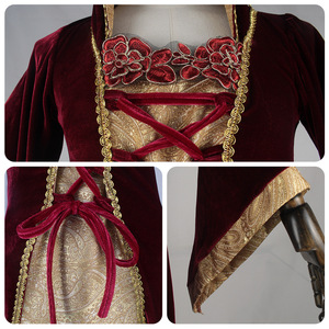 Vestido de Corte Retro Europeo para Mujer, Túnica de Terciopelo con Capucha, Disfraz para Representaciones Escénicas, Cosplay de Reina o Emperatriz - Product Image 4