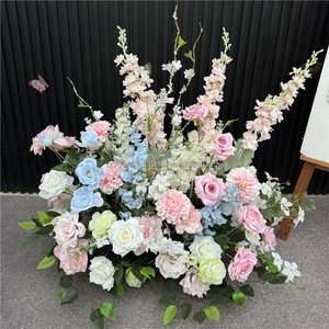 Fleurs de mariage personnalisées, chemin de table, vente en gros, fleurs artificielles colorées en rose pour la décoration de mariage et de demande en mariage - Product Image 3
