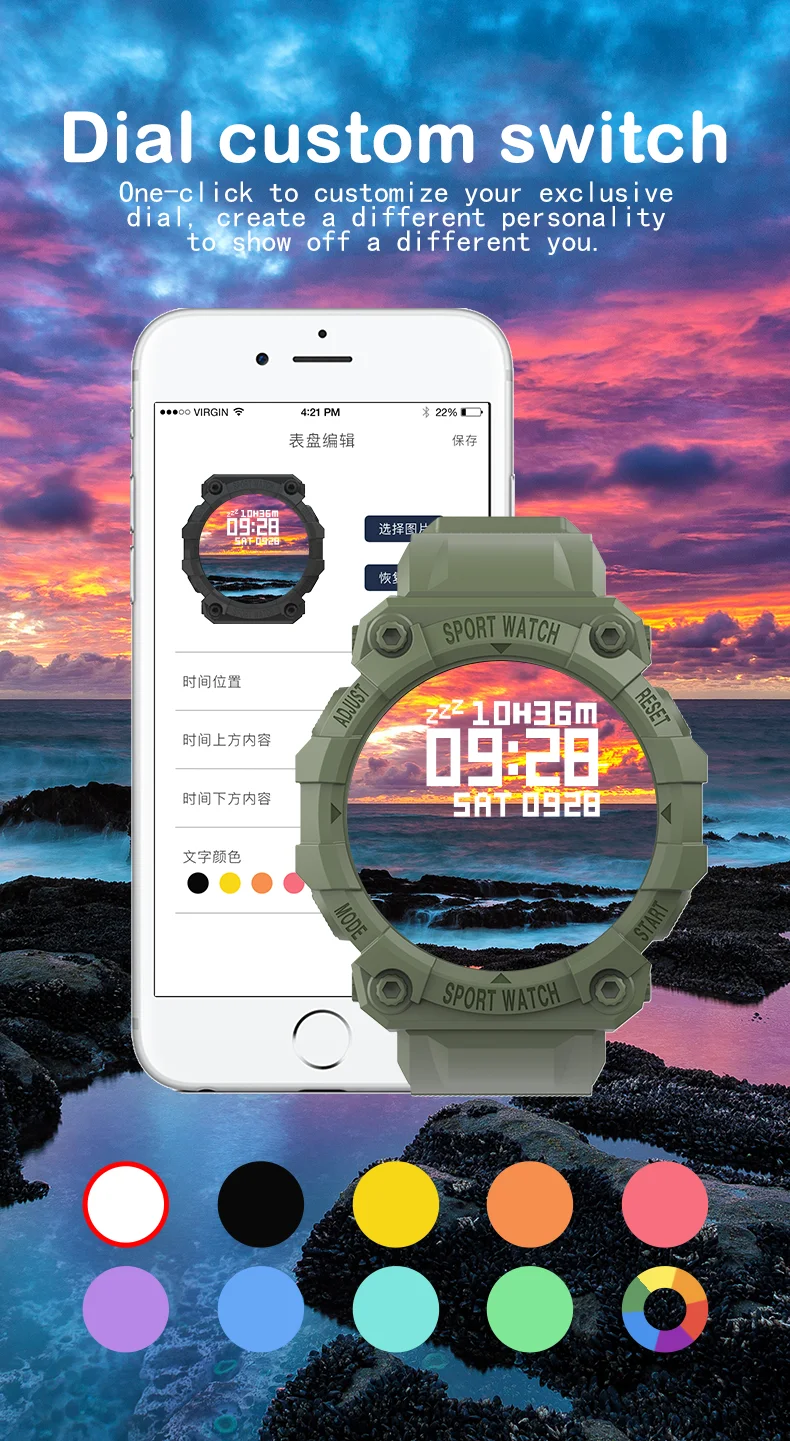 Wholesale smartwatch fd68s 1.44 inch heart rate cheap watch fd68 fd68s waterproof blood pressure sport smart watch FD68