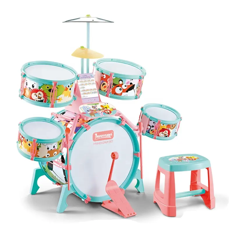 Hot Sale Musical Instrument Children Drum Set Toy Educational Cool Jazz Drum Set Toy For Kids