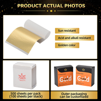 Vente directe d'usine, feuille d'or de haute qualité K-Shield 9*9 cm pour meubles