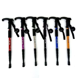 Qiaojie Trekking Poles Aluminum Alloy T-Handle <b>Spring</b> <b>Clip</b> Lock 90kg Load Capacity Hiking Outdoor Use - Product Image 1