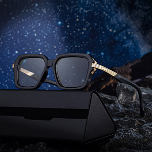 Lunettes de soleil carrées ML-98372 pour hommes, monture PC, protection UV400, noires, pour la conduite en extérieur, avec étui - Product Image 4