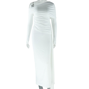 <span class=keywords><strong>Abbigliamento</strong></span> donna <span class=keywords><strong>bianco</strong></span> elegante abiti a maniche lunghe irregolari <span class=keywords><strong>abbigliamento</strong></span> Casual donna autunno - Product Image 4