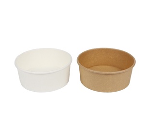 kraft paper salad box packaging aluminium foil 32oz soup paper bowl disposable salad bowl microwave paper soup bowl container