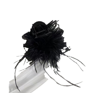 Horquilla de Pluma Negra Elegante y de Gran Venta, Diseño de Nicho Popular, Horquillas de Lujo Ligero para Mujer, Joyería al por Mayor - Product Image 6