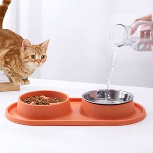 Custom Stainless Steel Slow <b>Feeder</b> Pet Bowl for <b>Cats</b> & Dogs with Anti-Slip Silicone Pad Multi-Function Double Bowl Luxury Design - Product Image 5