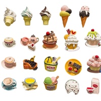 Aimant de réfrigérateur en résine 3D réaliste, motif cornet de glace et gâteau, design moderne, jouet comestible