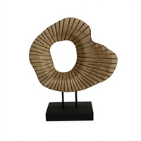 Sculpture en bois organique irrégulière, pièce d'art abstraite cannelée, base de table basse/console de style ferme moderne, décoration artisanale