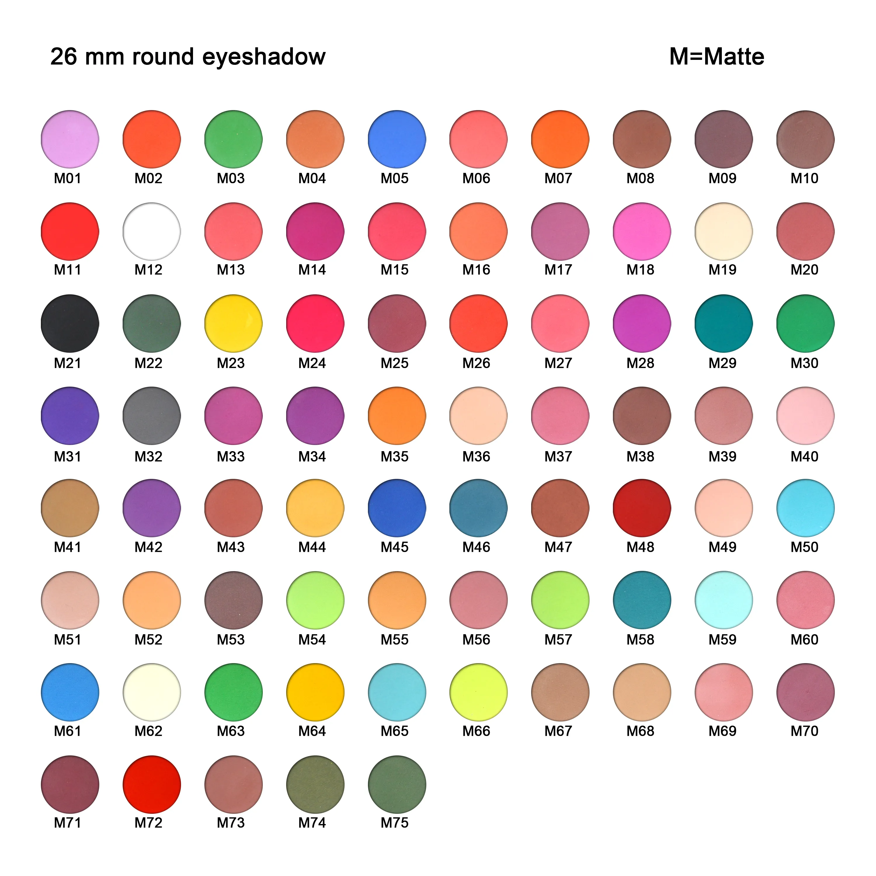 Sıcak 64 renkler!!! Eyshadows kozmetik bireysel tek makyaj yüksek pigment göz farı 26mm DIY sıcak satış abd İngiltere kanada
