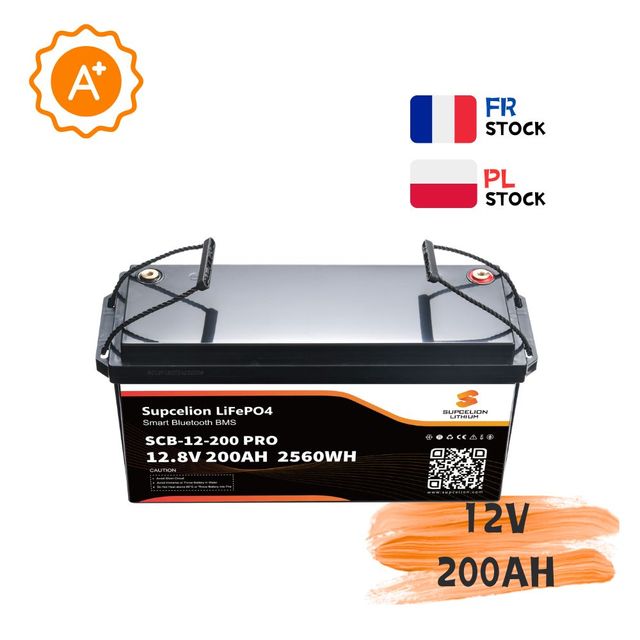 SUPCELION Deep Cycle 12V 24V 36V 48V 200Ah 100Ah-400Ah \200PRO\ LiFePO4 Battery With Bluetooth Heating BMS Solar RV EU Stock