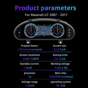 Écran haute définition de 12,3 pouces avec plusieurs interfaces utilisateur colorées pour Maserati GranTurismo GT 2007-2017, Carplay, tableau de bord LCD pour voiture - Product Image 5
