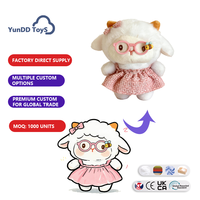 Porte-clés en peluche mouton personnalisé, breloque agneau rembourrée sur mesure avec art personnalisé pour souvenirs et cadeaux événementiels