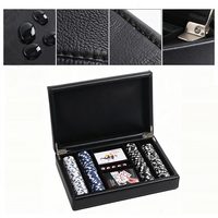 Boîte de rangement de jetons de poker de luxe en cuir OEM&ODM, 300 pièces, design robuste, sans jetons