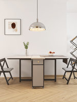 Table à manger télescopique pliable en bois massif AHS, de forme carrée, pour petits appartements