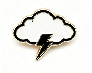 Custom Metal Lapel <b>Pin</b> Cloud Lightning <b>Badge</b> Plated Emblem for Business Gift - Product Image 1