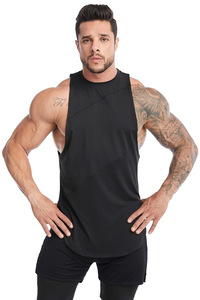 Magliette da <span class=keywords><strong>uomo</strong></span> senza maniche di nuovo Design canottiere da palestra personalizzate bianche nere semplici canotte asciutte Quicy - Product Image 3