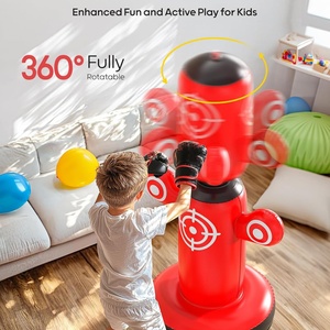 Saco de Boxeo de PVC Giratorio 360 Grados con Guantes, Juguete de Boxeo Grande para Niños con Bomba Manual, Saco de Boxeo Rellenable con Agua, Regalo para Niños - Product Image 4