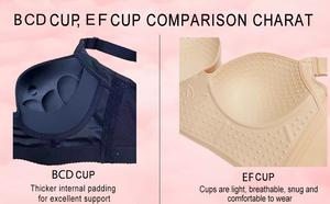 Sujetador Push-Up Extra Firme de Alta Compresión con Copas 3/4, Tirantes Convertibles, Sin Tirantes, Soporte para Espalda, Negro, Moldeador, Tallas Grandes, Sin Aros - Product Image 4