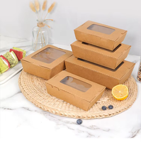 Contenants alimentaires jetables en papier recyclé pour restaurants, traiteurs, boîtes à salade personnalisées à emporter, boîtes à lunch en kraft