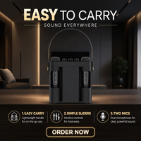 Speaker Portabel BKK 10W BT 5.3 dengan Lampu RGB, Stereo TWS, dan 2 Mikrofon untuk Karaoke