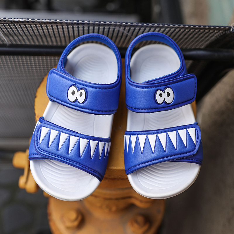 Summer Boys beach shoes cartoon shark black blue size 22-31 children's sandals