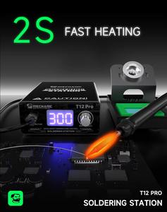 Station de soudage MECHANIC T12 <span class=keywords><strong>PRO</strong></span> 75W, <span class=keywords><strong>fer</strong></span> à <span class=keywords><strong>souder</strong></span> thermostatique à chauffage rapide pour la réparation de cartes mères BGA PCB - Product Image 3