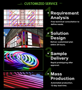 定制发光二极管霓虹灯柔性灯标志室外360度圆形Dia18mm毫米SMD5050像素RGB WS2811 SPI DMX可编程带状绳带 - Product Image 3