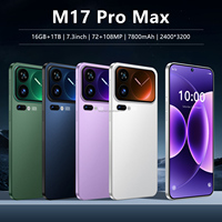 Teléfono Móvil M17 Pro Max para Pedidos al por Mayor, Desbloqueado, Pantalla de 7.3 Pulgadas, Octa Core, 16GB+1TB de Gran Almacenamiento, para Juegos, Streaming y Entretenimiento