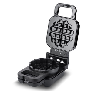 Mini Round Belgian Waffle Maker Electric Stainless Steel Non-Stick Detachable Plates with Adjustable <b>Thermostat</b> Browning <b>Control</b> - Product Image 2