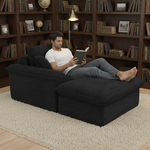 Canapé-lit compact de qualité pour appartement, ensemble de canapés modernes pour salon, canapé d'angle sectionnel, fauteuil inclinable sans structure - Product Image 5