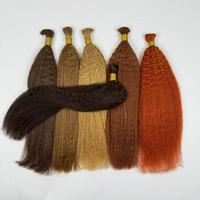 Pephair Cheveux Humains Vietnamiens Remy Teints Yaki Brun Foncé en Vrac Prix Usine Extensions Naturelles Kinky Straight