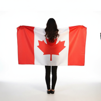 Cape drapeau du Canada 3x5 pieds en polyester 75D, très populaire, pour la célébration des supporters de football 2026
