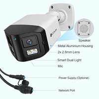 Caméra de sécurité 4COVR 8Mp 4K à double objectif 180° °   Surveillance professionnelle panoramique avec vision nocturne couleur et audio bidirectionnel