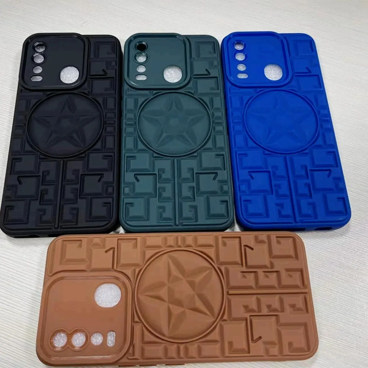 Casing ponsel 3D motif bintang Tpu desain baru untuk casing ponsel Infinix Tecno untuk Itel Vision 1 Pro