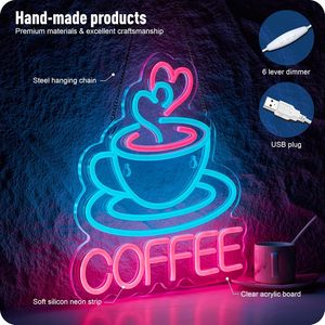 Coffee Neon LED Dimmable USB Powered Ambient <b>Light</b> Store <b>Window</b> Decoration <b>Light</b> Street Indicator <b>Light</b> Landscape <b>Light</b> Custom - Product Image 1