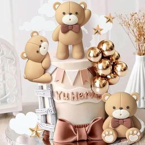 Decorazioni per Torte a Forma di Orso Bruno, Accessori per Feste di Bambini, Natale e Laurea, Decorazioni per Dessert - Product Image 4