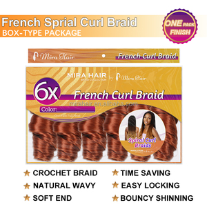 Mira pack 6X Extensions de cheveux ondulés soyeux style French Curl, tresses au crochet, boucles en spirale, pour tressage, très demandées - Product Image 5