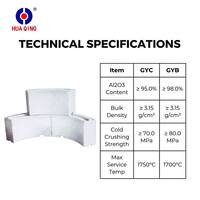 Brique réfractaire en alumine Al2O3 avec service de découpe, isolation légère pour four de gazéification du charbon 1700°C
