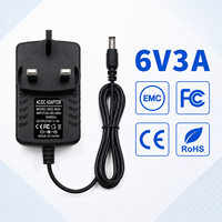 Adaptateur secteur mural AC/DC 18W personnalisé ODM/OEM 6V 3A avec prise UK/AU/US/EU à large compatibilité pour haut-parleur intelligent