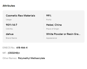 Poudre de microsphères PMMA de qualité cosmétique 99% CAS 9011-14-7 EINECS 618-466-4, matière première en suspension pour la vente en gros - Product Image 6