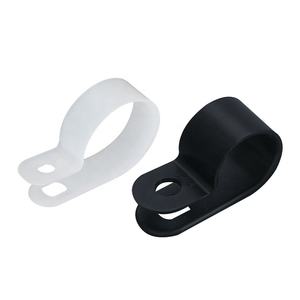 1/8 ", <span class=keywords><strong>3</strong></span>/16", 1/<span class=keywords><strong>4</strong></span> ", 5/16", <span class=keywords><strong>3</strong></span>/8 ", 1/2", 5/8 ", <span class=keywords><strong>3</strong></span>/<span class=keywords><strong>4</strong></span>" Serre-câble en nylon noir blanc de type R Pince à câble en P de Chine - Product Image 1