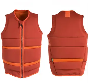 Wholesale Orange Life Jackets Surfing Swimming Safety Neoprene Life Vest Adults Wakeboard Comp Vest Impact Vest