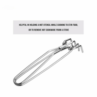 Poignée pour bol en acier inoxydable 21 cm |   Pince à repasser les plats chauds avec une prise sécurisée |   Support de service de cuisine de qualité alimentaire pour la maison